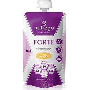 Speciální výživa Nutrego FORTE s příchutí vanilka 12x200 ml