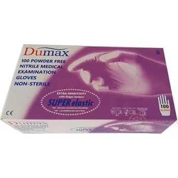 Pracovní rukavice Lalan DUMAX RUKAVICE nitrilové vyšetřovací nesterilní bez pudru, velikost S, modré, 100 ks