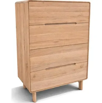 Komoda Dřevěná komoda Postelia GRADO 4Z 80x45x115 cm - čtyři zásuvky