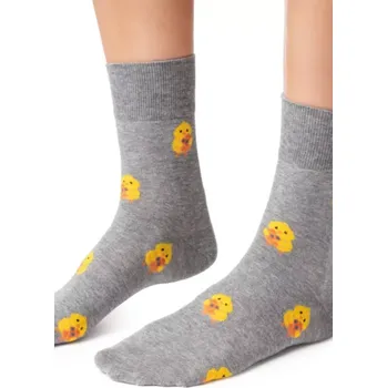 DÁMSKÉ VELIKONOČNÍ PONOŽKY 136 MELANŽOVĚ ŠEDÁ 38-40