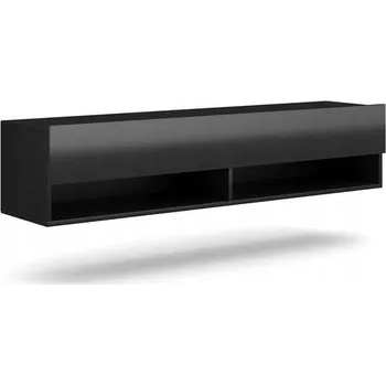 Televizní stolek TV stolek DERBY LE 140 cm – černý mat / černý lesk, závěsný