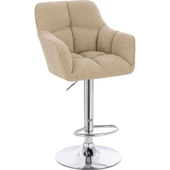Barová židle Barová židle Moss Boucle béžová - základna chrom
