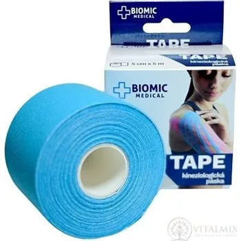 Tejpovací páska BIOMIC TAPE Kineziologická tejpovací páska modrá, 5 cm x 5 m, 1 ks