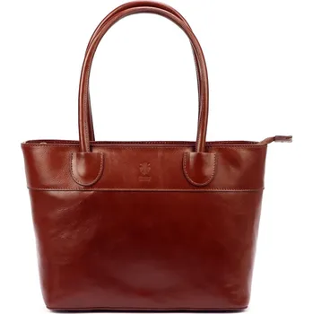 FLORENCE Dámská kožená kabelka Viktorie hnědá