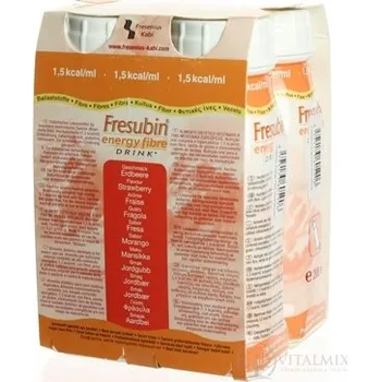 Speciální výživa Fresubin Energy fibre DRINK EasyBottle, příchuť jahodová, 4x200 ml (800 ml)