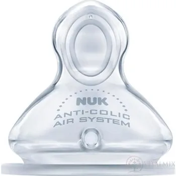 NUK DUDLÍK na láhev FC+, V1 Silikon, Anti-colic sací, otvor "S", velikost 1 (0-6 měsíců) 1 ks