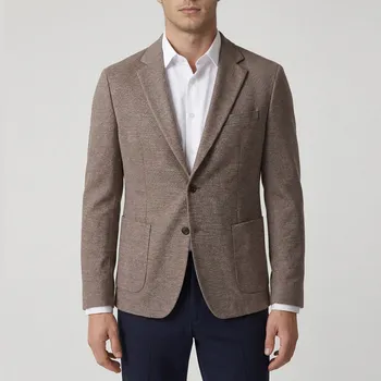 Pánské sako Reserved - Slim fit sako s viskózou - kávová - YW014-84M - YW014-84M-XXL