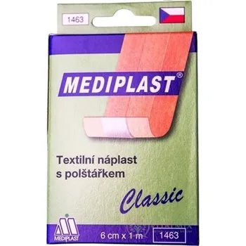 Polštář MEDIPLAST Textilní náplast 1463 Classic 6 cm x 1 m, s polštářkem, 1 ks