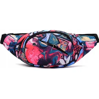 Kabelka Vícebarevná ledvinka Malba TR60 (Dámská vícebarevná ledvinka Malba TR60 s kapsami na zip – stylová crossbody kabelka, moderní design)