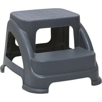 Žebřík EXCELLENT HOUSEWARE Schůdky plastové do 150kg 43x37,5x28cm šedá KO-027100370seda