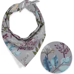 Bavlněný šátek Sandra SA-621 Podzimní větvičky na modrošedém 70 x 70 cm