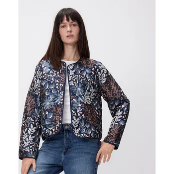 Dámský kabát Reserved - Vzorovaná bunda - tmavomodrá - 521IA-59X - 521IA-59X-XL