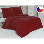 Jednobarevné povlečení bavlněné na zip 2x 70x90, 220x200 EXCLUSIVE vínové