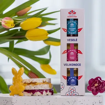 Dárková krabička Včelařství Domovina Tropikáno ochucené medy 3x75 g Velikonoce