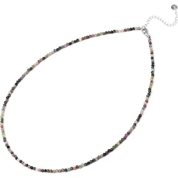 Šperk Agato Minerální náhrdelník s barevnými korálky turmalínu POL-N09/47L (Ag925/1000, 5 g)