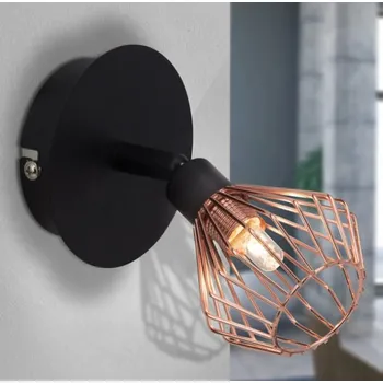 Bodové svítidlo Brilliant 21010/76 Nástěnná lampa DALMA černá + MĚĎ