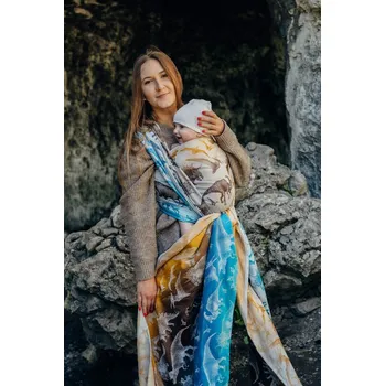Šátek na nošení dítěte LennyLamb Baby Wrap - JURASSIC PARK - FOSSIL Velikost: 3,6 m
