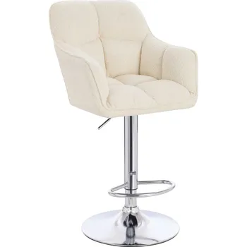 Barová židle Barová židle Moss Boucle krémová - základna chrom