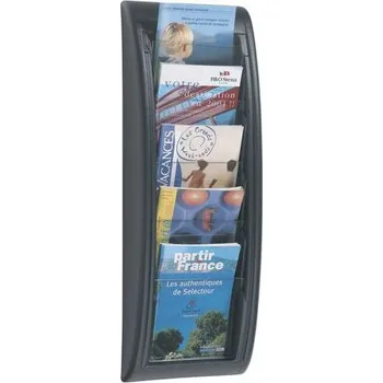 Závěsný držák na prospekty Amsterdam, 5 přihrádek, černý