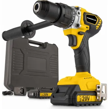Aku šroubovák / vrtačka s příklepem bezuhlíková 20V 120Nm 2BAT POWERPLUS POWX00530