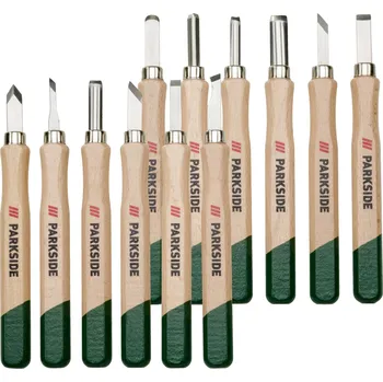 Dláto PARKSIDE® Sada dlát / Sada soustružnických nožů (Sada na vyřezávání ze dřeva, 12 ks.)