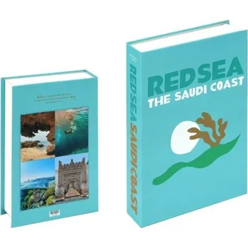 Dekorativní falešná kniha s úložným prostorem "Red Sea - The Saudi Coast", otevíratelná, dekorace do bytu