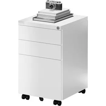 Policová skříň Mobilní skříň se 3 zásuvkami CB23W, zámkem a ochranou proti převrácení, bílá - B FLEXISPOT