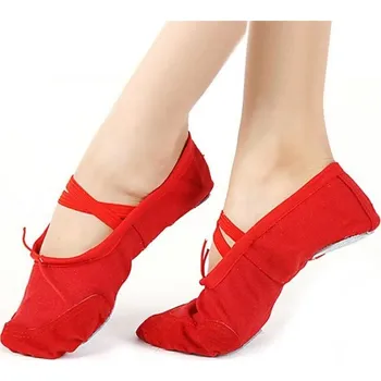 Dámské baleríny Plátěné taneční baletní boty červená 39