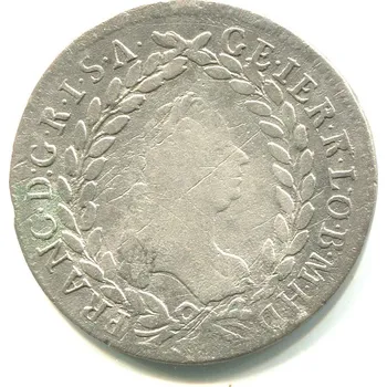 František Lotrinský. 20 Kreuzer 1765/HA. Hall. Ag.