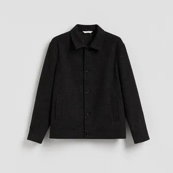 Pánská košile Reserved - Košilová bunda s&nbsp;límcem - tmavě šedá - 8106H-90M - 8106H-90M-XL