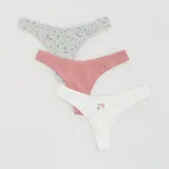 Reserved - Bavlněná tanga 3 ks - vícebarevná - 952HP-MLC - 952HP-MLC-XS