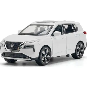 autíčko Model auta Nissan X-Trail 1:32 Kovové autíčko SUV Sběratelský model Terénní vůz Hračka pro děti Kovové tělo Dárek pro kluky i sběratele bílá