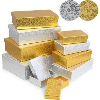 Dárková taška ARGUS Dárková krabice 16,7 x 10,7 x 4,8cm zlatá / stříbrná 25005205