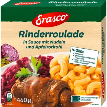 Erasco Hovězí roláda v omáčce s těstovinami a červeným zelím 460 g - originál z Německa
