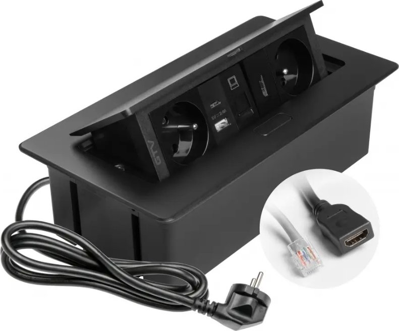 Multibox Power Výklopná zásuvka Multibox 2x 230V + USB A/C + RJ45 + HDMI od 1 990 Kč ...