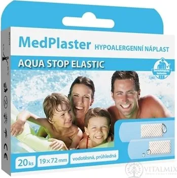 Polštář MedPlaster Náplast AQUA STOP ELASTIC 19x72 mm, voděodolná s polštářkem 20 ks