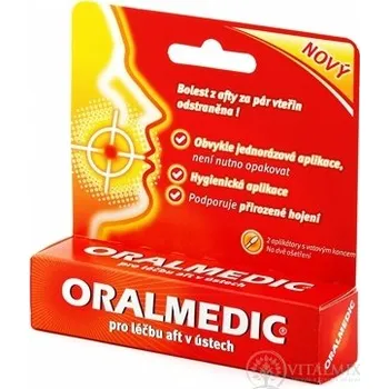 Dentální hygiena ORALMEDIC roztok k léčbě aftů v ústech (2 aplikátory) 2x0,2 ml EXP 31.12.24