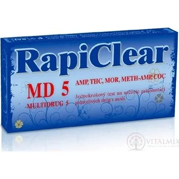 Diagnostický test RapiClear MD 5 (multidrug 5) IVD, test drogový na automatická diagnóza 1 ks