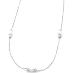 Řetízek z bílého zlata s perličkami