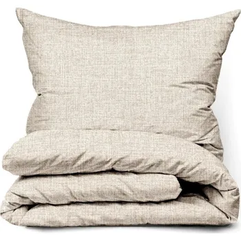 Povlečení Bavlněné povlečení 140x200 Sit béžová II.jakost Zapínání: zip, Velikost polštáře: 70x90