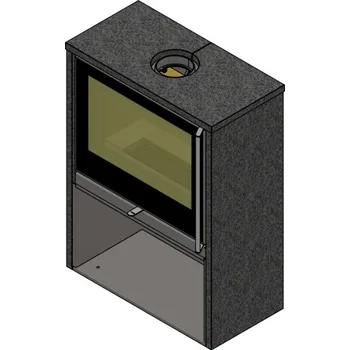 Krbová kamna ABX OSAKA box syeint včetně horní desky, černý plech