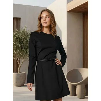 Dámské šaty Sinsay - Klasické mini šaty s páskem a viskózou - černá - 935EY-99X - 935EY-99X-XXL