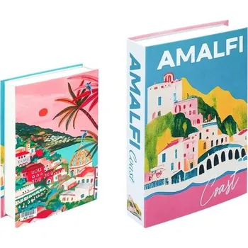 Falešná kniha dekorativní s úložným prostorem, otevíratelná, styl Amalfi Coast, Itálie