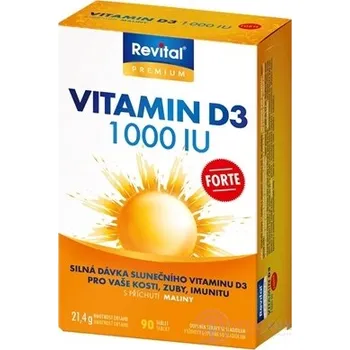 Doplněk stravy Revital Vitamin D3 FORTE 1 000 IU tbl s příchutí maliny 90 ks