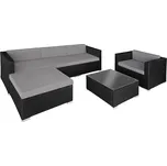TecTake GmbH 404324 zahradní ratanový nábytek milano - černá/šedá