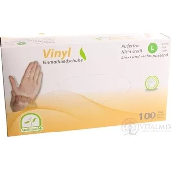Pracovní rukavice Medi-Inn Rukavice vinylové vel. L nepudrované, 100 ks