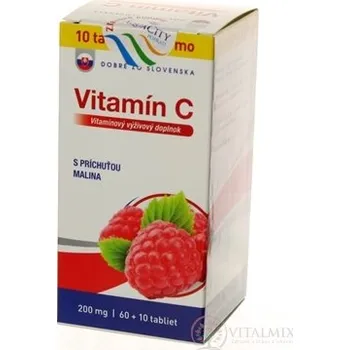 Přírodní produkt Dobré z SK Vitamin C 200 mg příchuť MALINA tbl 60 + 10 (70 ks)