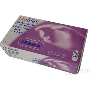 Pracovní rukavice Lalan DUMAX RUKAVICE nitrilové vyšetřovací nesterilní bez pudru, velikost M, modré, 100 ks