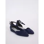 TAMARIS dámské baleríny na klínu s páskem kolem kotníku modré