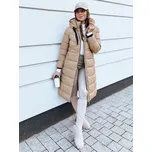 Dámská prošívaná zimní bunda s kapucí MENSI tmavě béžová FashionStreet TY3970 M